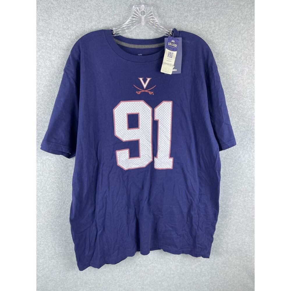 Fanatics Chris Long #91 Virginia T Shirt Mens XL Blue NFL Eagles Patriots‎